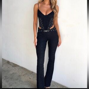 WORN ONCE Outcast Black Corset Lace Jumpsuit